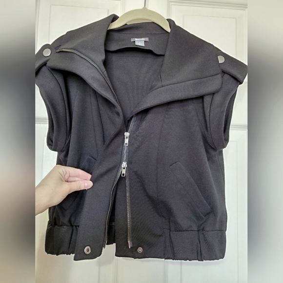 Kenneth Cole Reaction knit jacket vest black size 4 fits XS, S two way zipper - Picture 8 of 16